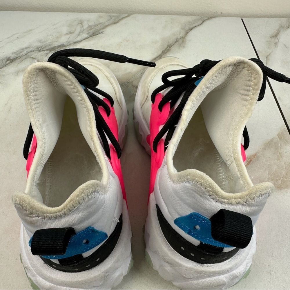 Nike Women's React Presto White Hyper Pink Photo Blue Running Shoes Sneakers, 9 - Picture 8 of 11